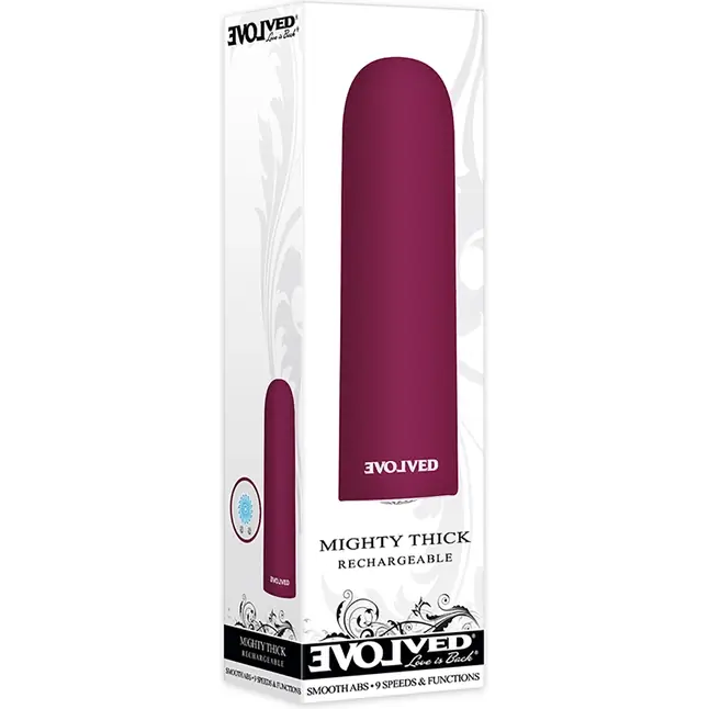 Малиновая мощная вибропуля Mighty Thick. Фотография 2.