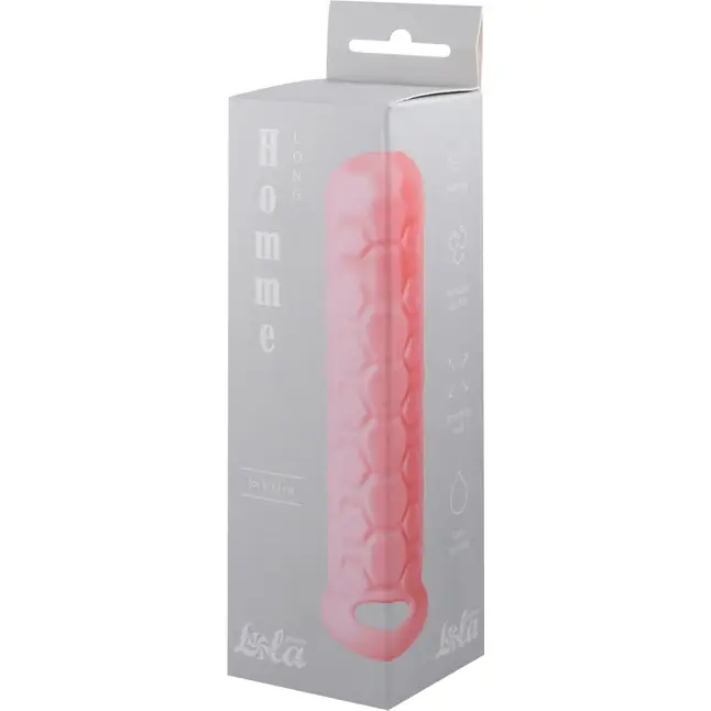 Розовый фаллоудлинитель Homme Long - 13,5 см - Homme. Фотография 3.