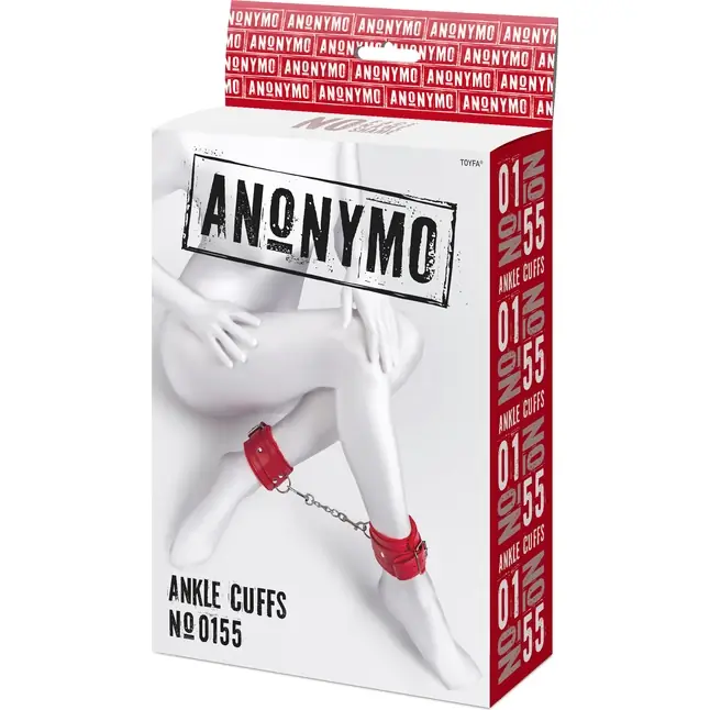 Красные оковы Anonymo из искусственной кожи - Anonymo. Фотография 13.