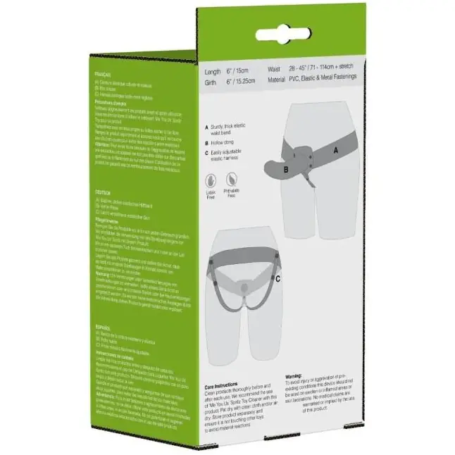 Телесный полый страпон The Extender Hollow Strap On - 15 см. Фотография 3.