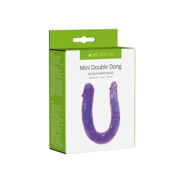 Фиолетовый U-образный фаллоимитатор Mini Double Dong - 30 см. Фотография 2.