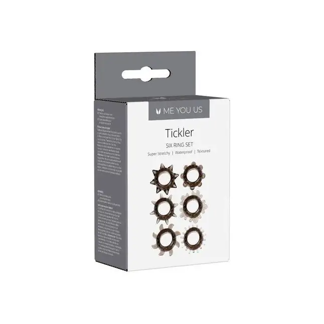 Набор из 6 дымчатых колец Tickler Set Textured Ring. Фотография 2.