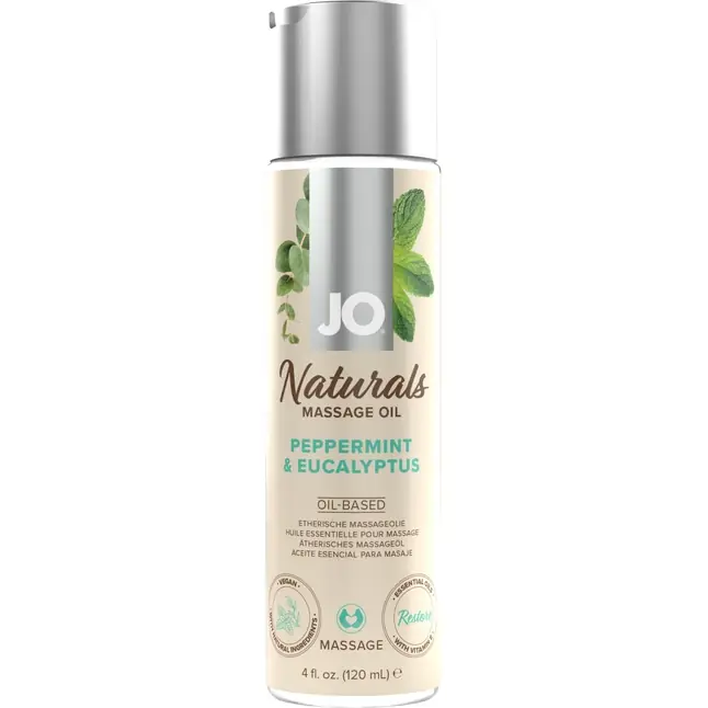 Массажное масло с ароматом перечной мяты и эвкалипта JO Naturals Peppermint Eucalyptus - 120 мл - JO Naturals