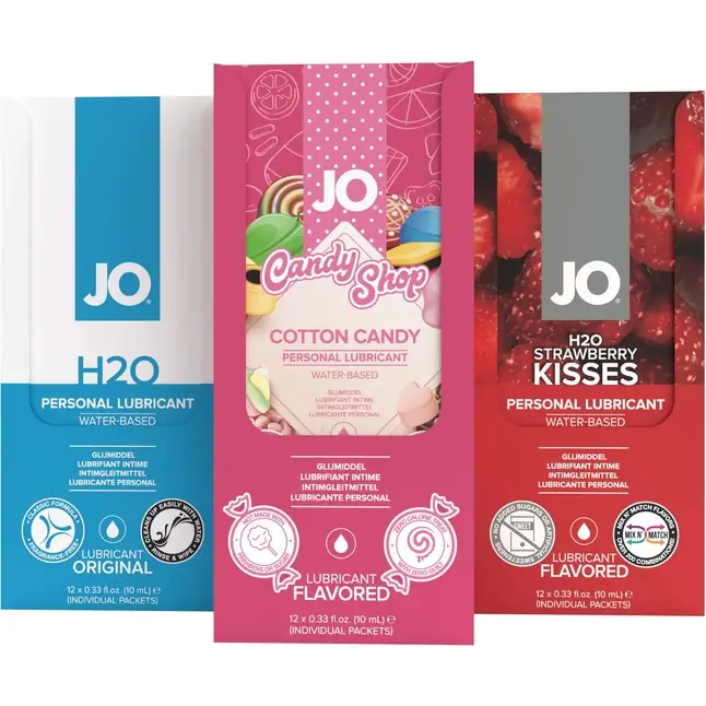 Смазка на водной основе Candy Shop Cotton Candy с ароматом сладкой ваты - 12 саше по 10 мл - JO Candy Shop. Фотография 3.