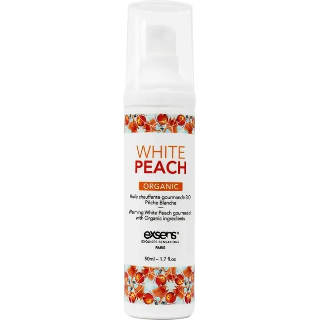 Разогревающее массажное масло Gourmet White Peach Organic с органическими ингредиентами - 50 мл. Фотография 2.