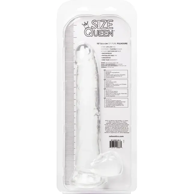 Прозрачный фаллоимитатор-гигант Size Queen 10 - 30,5 см - Size Queen. Фотография 9.