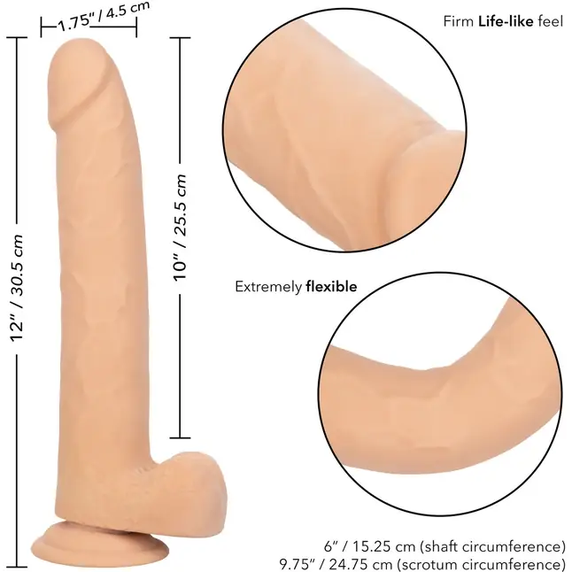Телесный фаллоимитатор-гигант Size Queen 10 - 30,5 см - Size Queen. Фотография 3.
