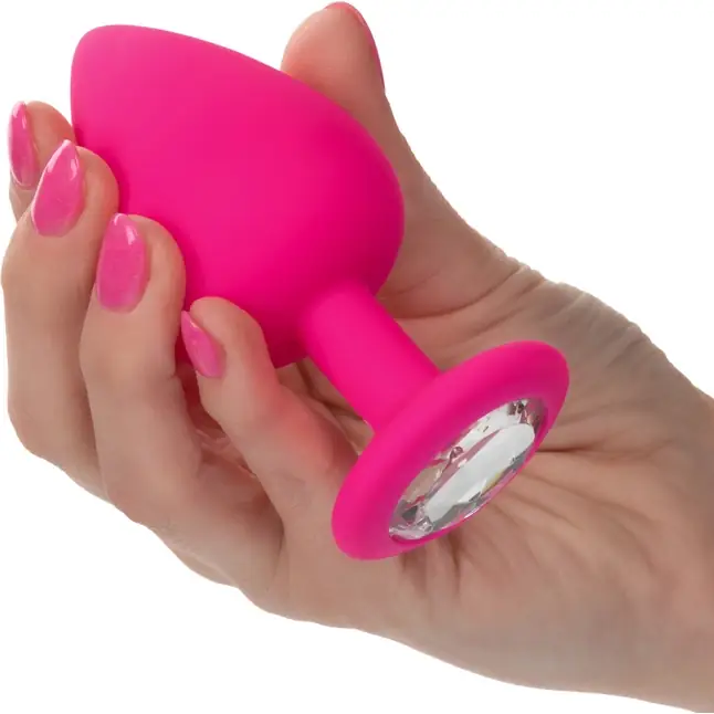 Набор из трёх розовых анальных пробок с кристаллом Cheeky Gems - Anal Toys. Фотография 2.