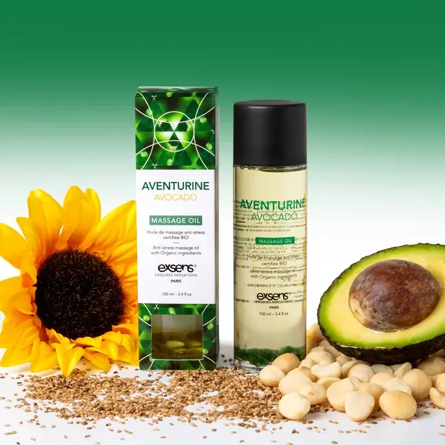 Органическое массажное масло AVENTURINE AVOCADO - 100 мл. Фотография 4.
