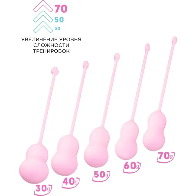 Набор из 5 розовых вагинальных шариков Tulips - Flovetta. Фотография 2.