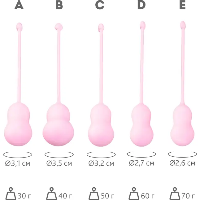Набор из 5 розовых вагинальных шариков Tulips - Flovetta. Фотография 4.