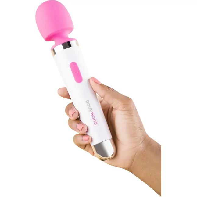 Розово-белый перезаряжаемый жезловый вибратор Aqua Mini Rechargeable. Фотография 2.