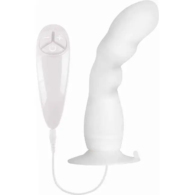 Белый вибратор для G-точки BUNNY ICY - 18 см