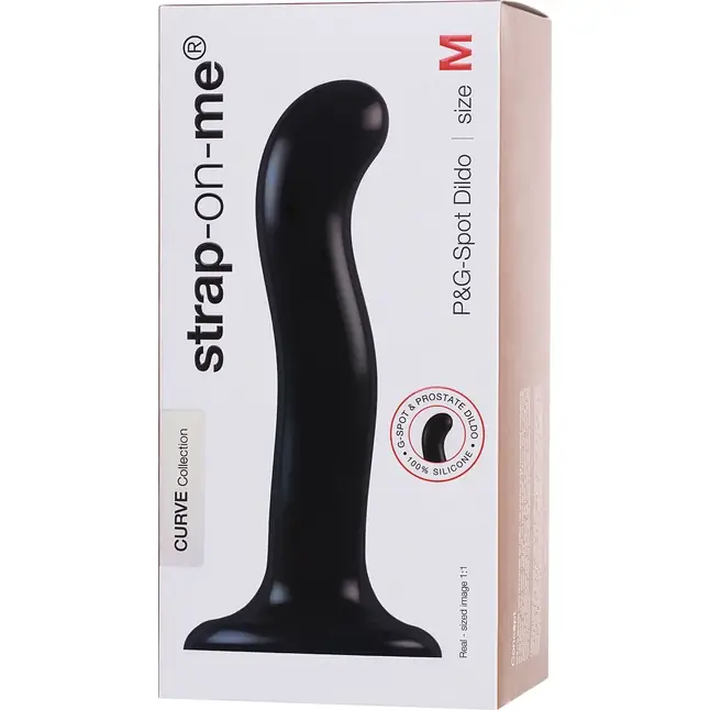 Черный стимулятор для пар P G-Spot Dildo Size L - 19 см. Фотография 6.