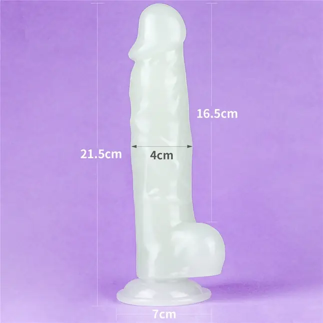 Прозрачный, светящийся в темноте фаллоимитатор Lumino Play Dildo - 21,5 см. Фотография 2.