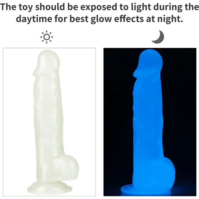 Прозрачный, светящийся в темноте фаллоимитатор Lumino Play Dildo - 21,5 см. Фотография 5.