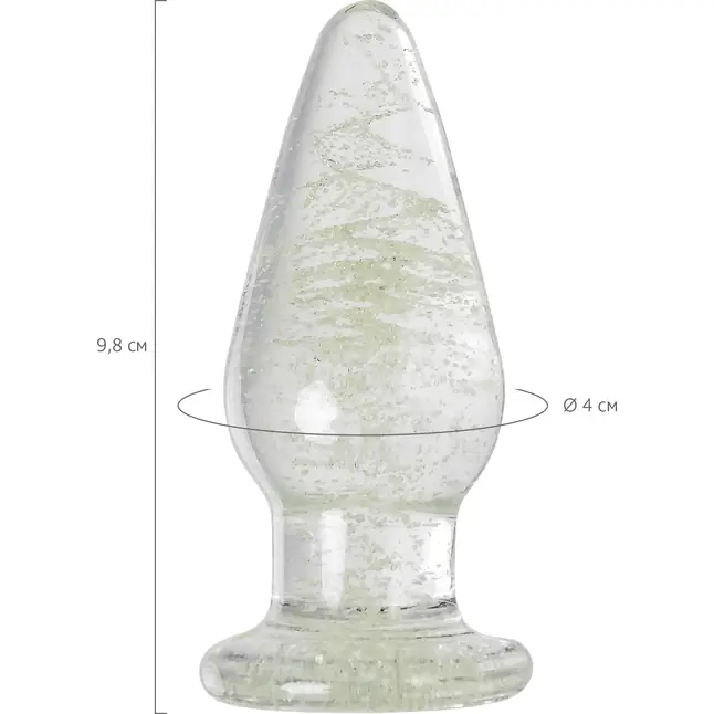 Прозрачная, светящаяся в темноте анальная втулка - 9,8 см - Sexus Glass. Фотография 4.