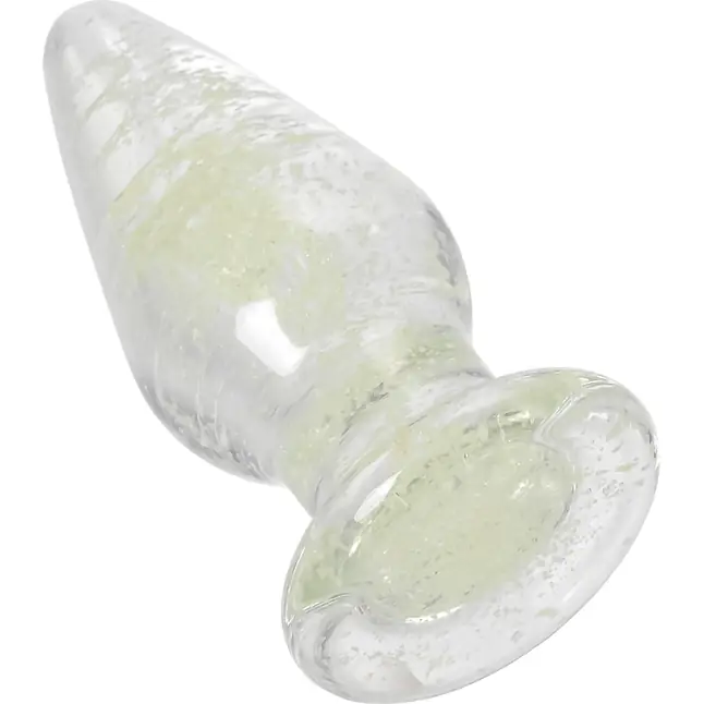 Прозрачная, светящаяся в темноте анальная втулка - 9,8 см - Sexus Glass. Фотография 6.