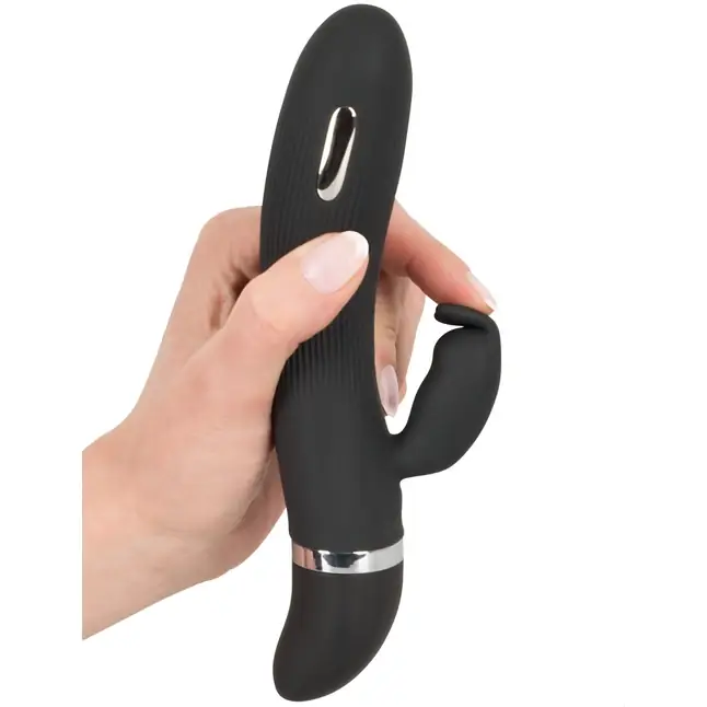 Черный вибратор-кролик с электростимуляцией E-Stim Rabbit Vibrator - 19,3 см. Фотография 4.