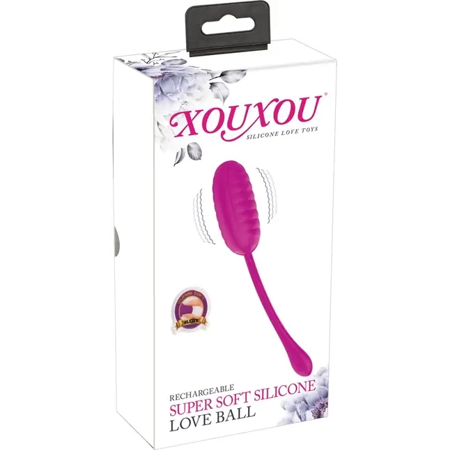 Лиловое виброяйцо Super Soft Silicone Love Ball. Фотография 12.