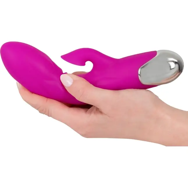Лиловый вибратор-кролик Super Soft Silicone Sucking Vibrator - 20 см. Фотография 3.