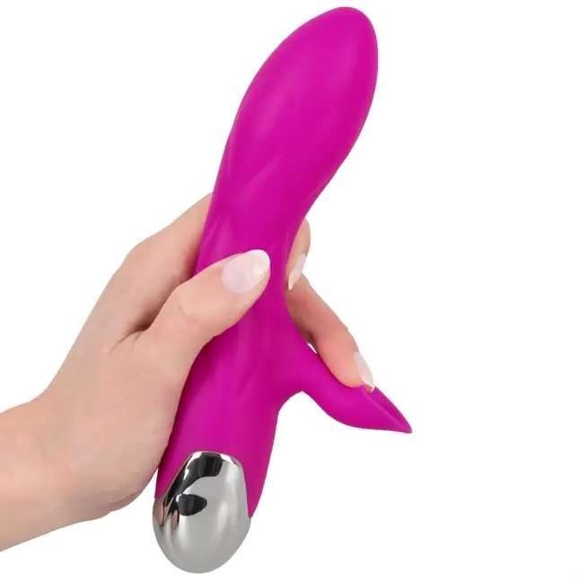 Лиловый вибратор-кролик Super Soft Silicone Sucking Vibrator - 20 см. Фотография 4.