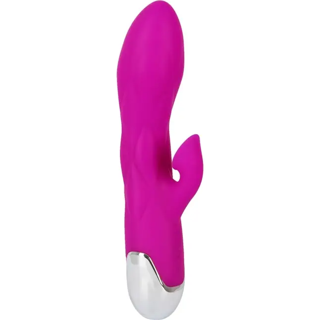 Лиловый вибратор-кролик Super Soft Silicone Sucking Vibrator - 20 см. Фотография 8.