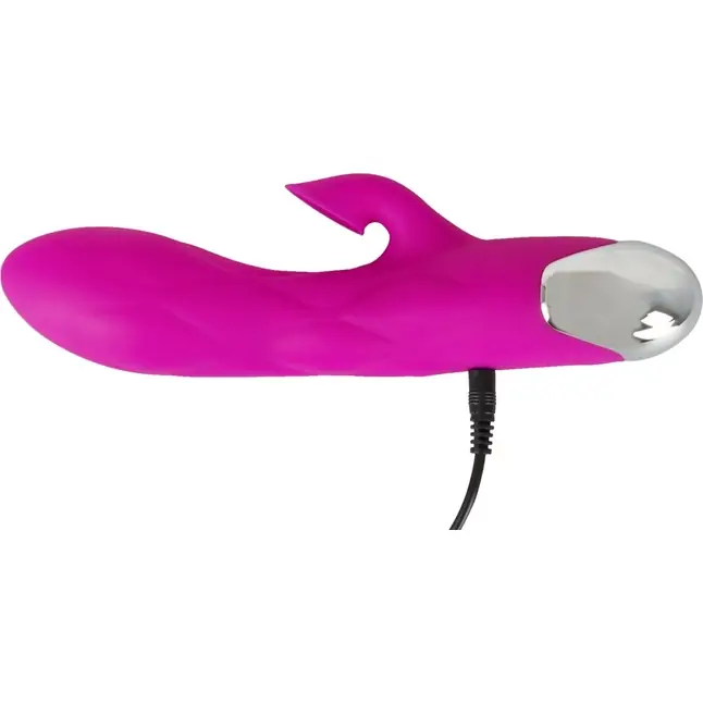Лиловый вибратор-кролик Super Soft Silicone Sucking Vibrator - 20 см. Фотография 9.