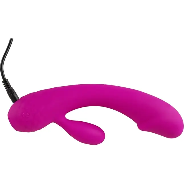 Лиловый вибратор-кролик Super Soft Silicone Rabbit Vibrator - 17,7 см. Фотография 9.