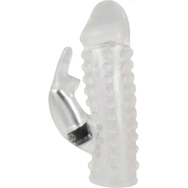 Насадка на пенис с клиторальным вибростимулятором Vibrating XTension with Clit-Rabbit - 17 см - You2Toys