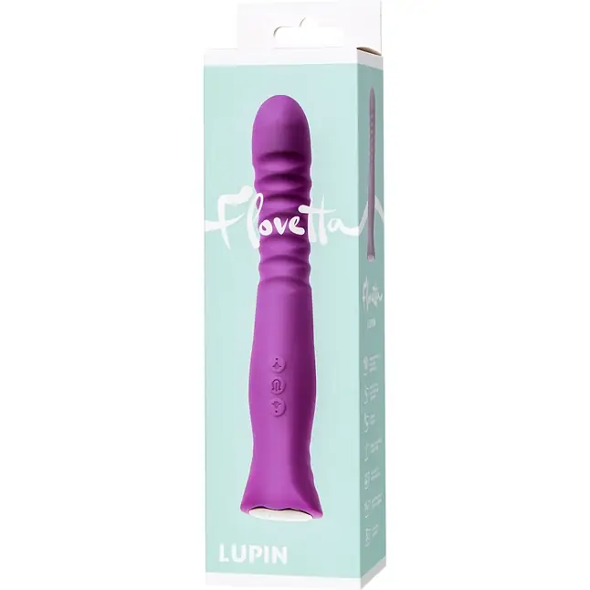 Фиолетовый гибкий вибратор Lupin с ребрышками - 22 см - Flovetta. Фотография 9.