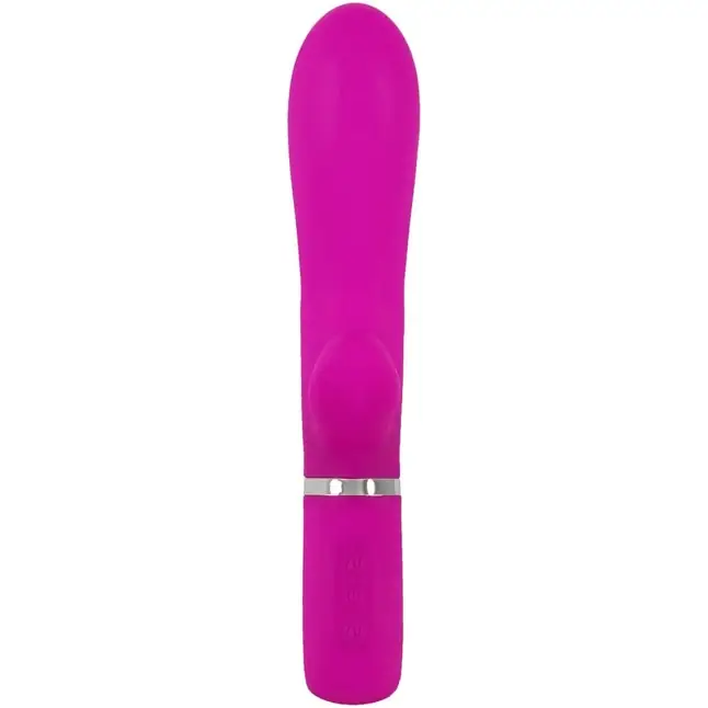 Лиловый вибратор с клиторальным отростком Super Soft Silicone Rabbit Vibrator - 20,2 см. Фотография 3.