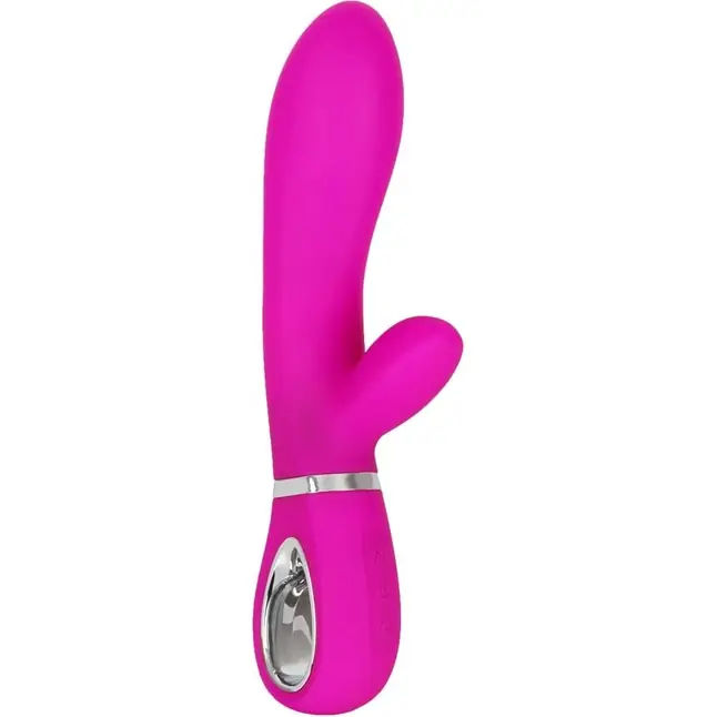 Лиловый вибратор с клиторальным отростком Super Soft Silicone Rabbit Vibrator - 20,2 см