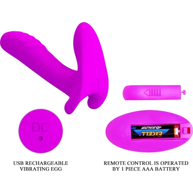 Лиловый мультифункциональный вибратор Remote Control Massager - Pretty Love. Фотография 5.