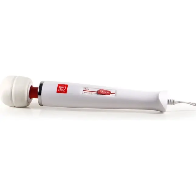 Белый проводной жезловый вибратор Magic Massager. Фотография 2.