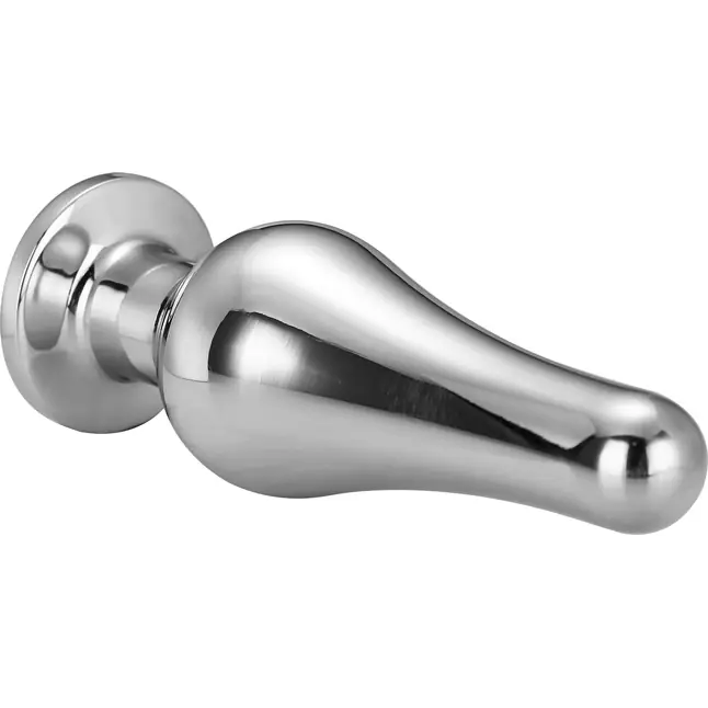 Серебристая анальная пробка с кристаллом Silver Pleasure Plug S - 9 см - Gleaming Love. Фотография 5.