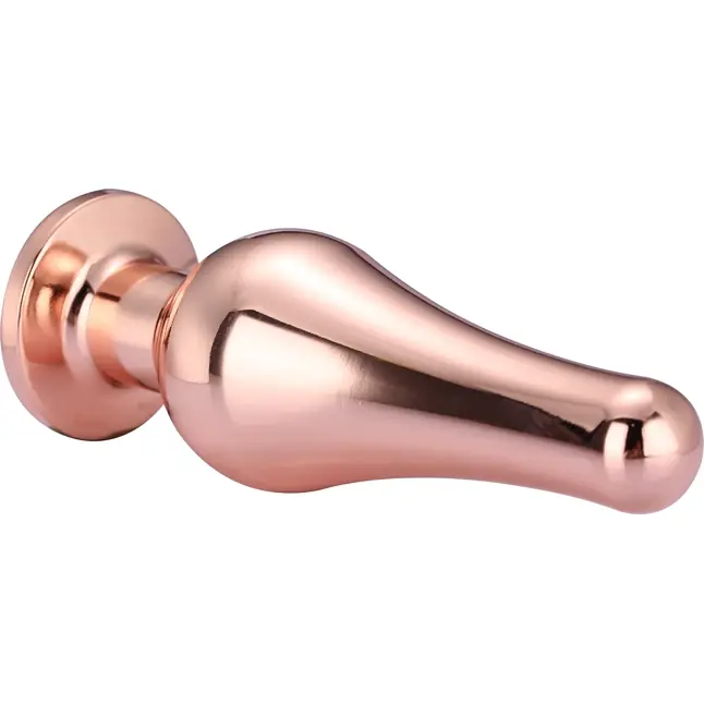 Золотистая анальная пробка с кристаллом Rose Gold Pleasure Plug S - 9 см - Gleaming Love. Фотография 5.