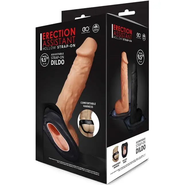 Поясной полый фаллоимитатор Lust Hollow Strap-On - 23 см. Фотография 2.