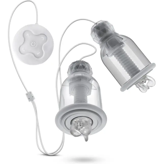 Прозрачные вибронасадки на соски со сменными колпачками Titillator - Temptasia