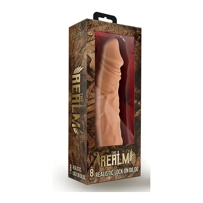 Насадка-фаллоимитатор для трусиков с плугом Realistic 8 Inch Lock On Dildo - 20,3 см - The Realm. Фотография 2.