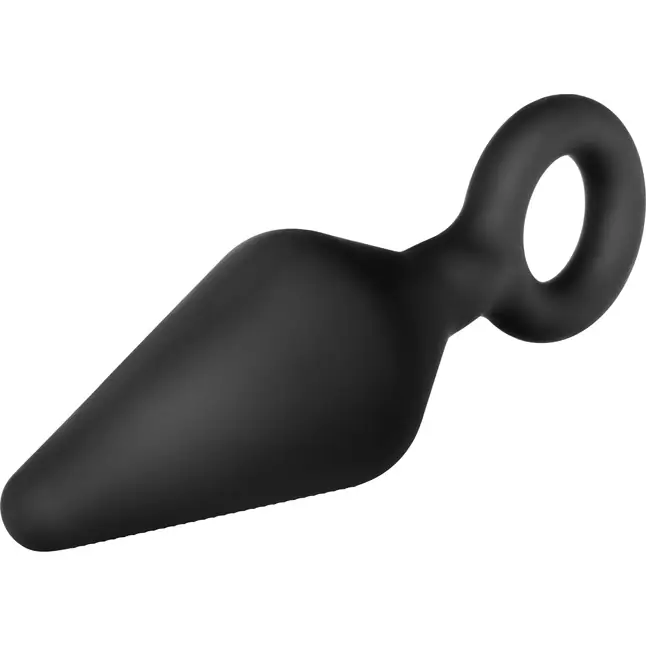 Черная анальная пробка Silicone Loop Plug Small - 7,6 см - Anal Adventures Platinum. Фотография 2.