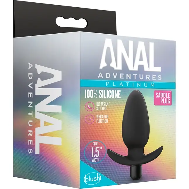 Черная анальная вибропробка Silicone Saddle Plug - 12,1 см - Anal Adventures Platinum. Фотография 2.
