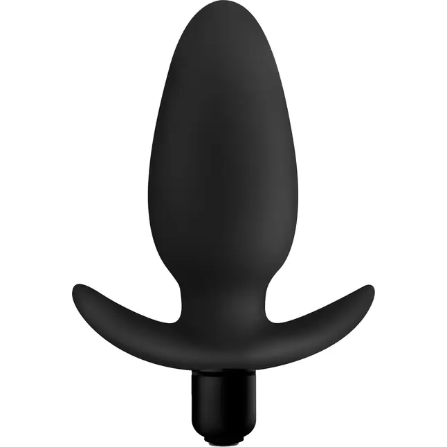 Черная анальная вибропробка Silicone Saddle Plug - 12,1 см - Anal Adventures Platinum