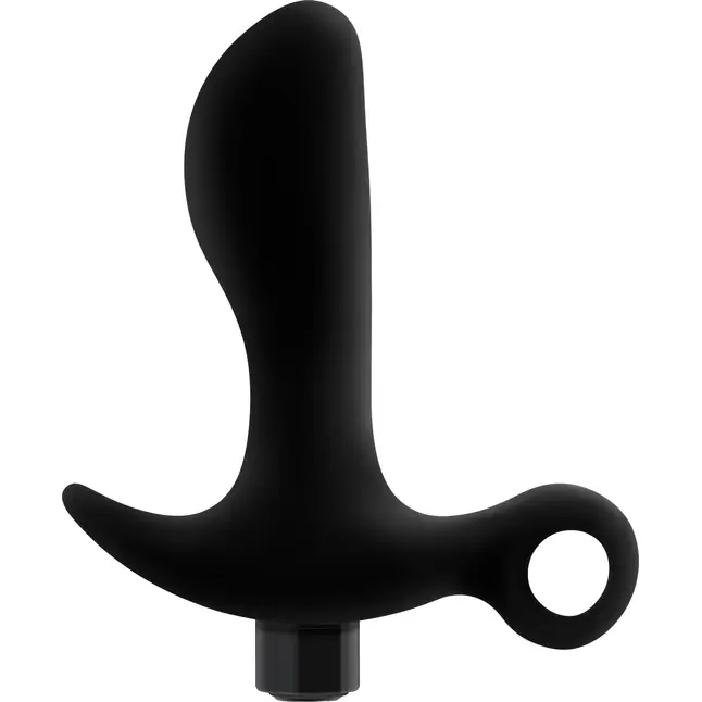 Черный анальный вибратор Silicone Vibrating Prostate Massager 01 - 10,8 см - Anal Adventures Platinum