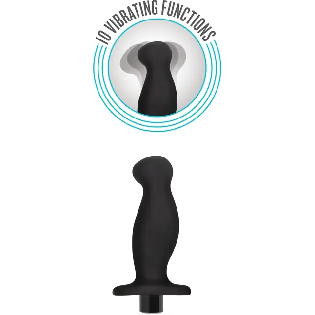 Черный анальный вибромассажёр Silicone Vibrating Prostate Massager 02 - 10,8 см - Anal Adventures Platinum. Фотография 3.