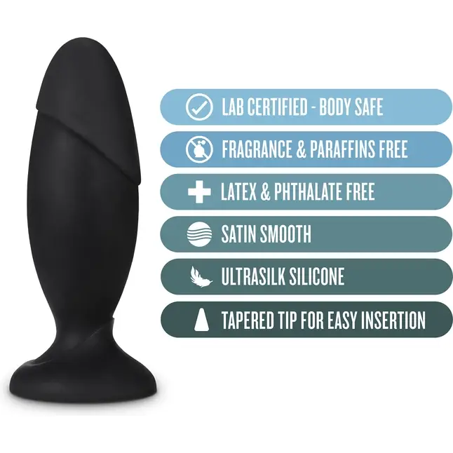 Черная силиконовая пробка Silicone Rocket Plug - 16,5 см - Anal Adventures Platinum. Фотография 2.