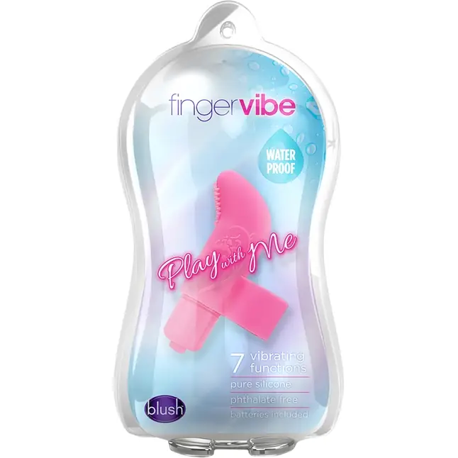 Розовая вибронасадка на палец Finger Vibe - Play With Me. Фотография 2.