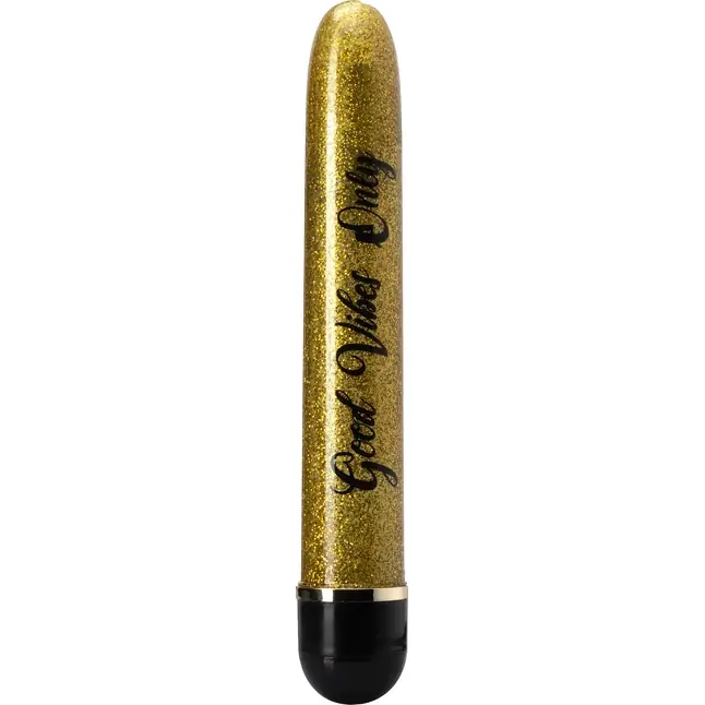Золотистый классический вибратор Good Vibes Only - 17,5 см - The Collection