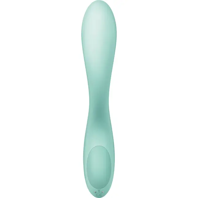 Мятный вибромассажер Rrrolling Pleasure с движущимся шариком - 23 см. Фотография 5.