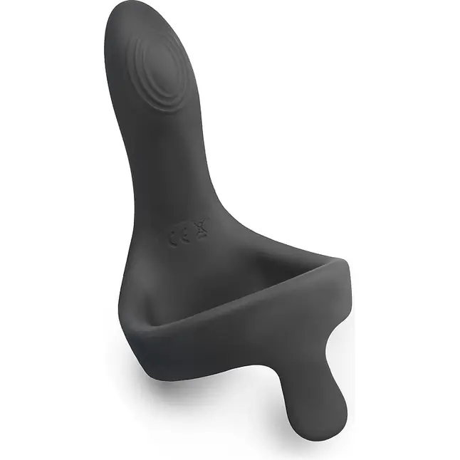 Черное перезаряжаемое эрекционное кольцо с 2 отростками - SEX EXPERT PREMIUM. Фотография 3.